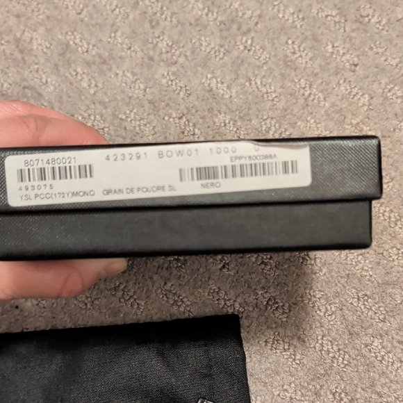 YSL Black Grainy Leather Card Holder - Picture 3 of 9